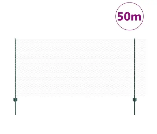 Tvora Su Stulpais Žalia 1.2 X 50 M Plienas