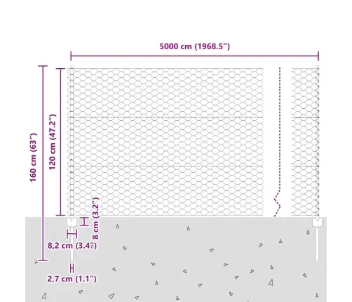 Žoga Stabi 11 Gab. U-Kanāls Zaļš 120 Cm Tērauds Vidaxl
