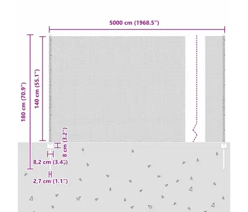Aed Koos Postidega Roheline 1.4 X 50 M Teras
