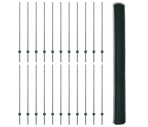 Žogu Stabi 11 Gab. U-Kanāls Zaļš 140 Cm Tērauds Vidaxl