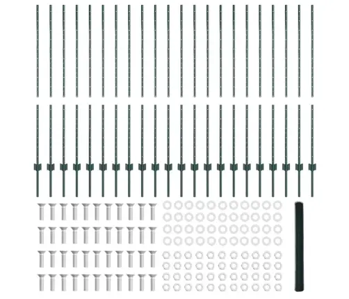 Žogu Stabi 11 Gab. U-Kanāls Zaļš 140 Cm Tērauds Vidaxl