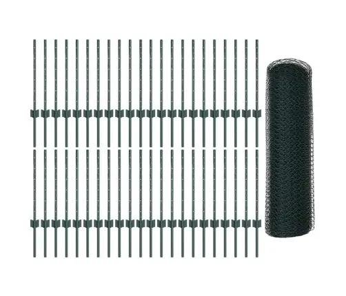 Žogu Stabi 11 Gab U-Kanāls Zaļš 60 Cm Tērauds Vidaxl