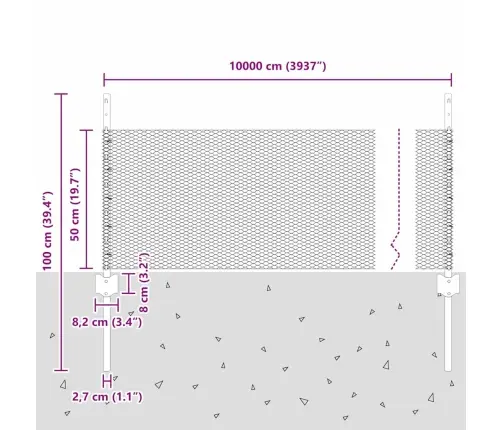 Žogu Stabi 11 Gab U-Kanāls Zaļš 60 Cm Tērauds Vidaxl