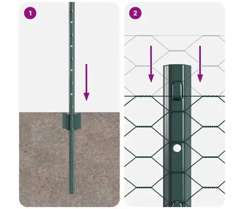 Žogu Stabi 11 Gab U-Kanāls Zaļā 60 Cm Tērauda Vidaxl
