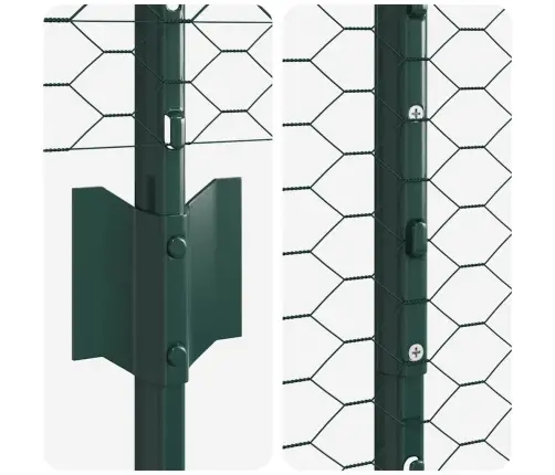 Tvora Su Stulpais Žalia 1 X 100 M Plienas Ir Pvc