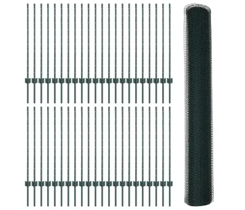 Tvora Su Stulpais Žalia 1 X 100 M Plienas Ir Pvc