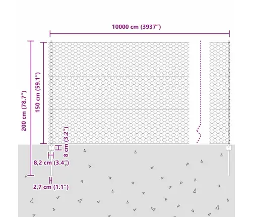 Aed Koos Postidega Roheline 1.5 X 100 M Teras