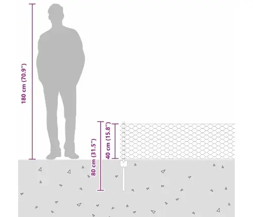 Tvora Ir Stulpas Pilka 0,4 X 10 M Plienas