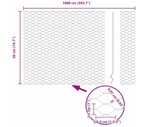 Tvora Su Stulpais Pilka 0.5 X 10 M Plienas