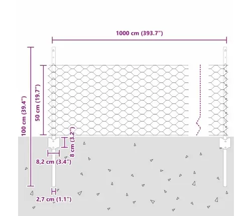 Žoga Stabi 5 Gb U-Kanāls Pelēks 60 Cm Tērauds Vidaxl