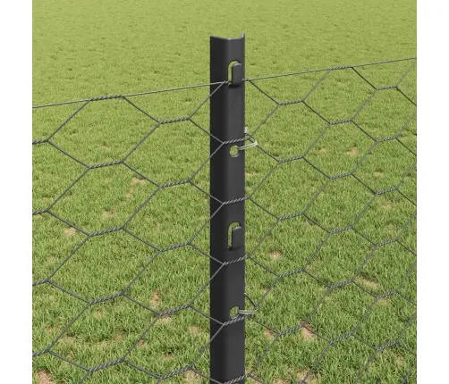 Žogu Stabi 10 Gab. U-Kanāls Pelēks 120 Cm Tērauds Vidaxl