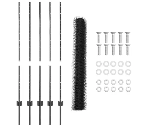 Žogu Stabi 10 Gabali U-Kanāls Pelēki 120 Cm Tērauds Vidaxl