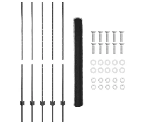 Žoga Stabi 10 Gab U-Kanāla Pelēki 140 Cm Tērauds Vidaxl