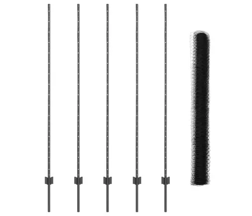 Žogu Stabi 10 Gab U-Kanāls Pelēks 150 Cm Tērauds Vidaxl