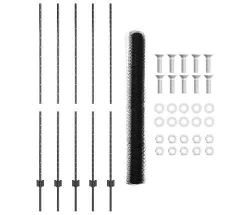 Žogu Stabi 10 Gab U-Kanāla Pelēki 160 Cm Tērauds Vidaxl