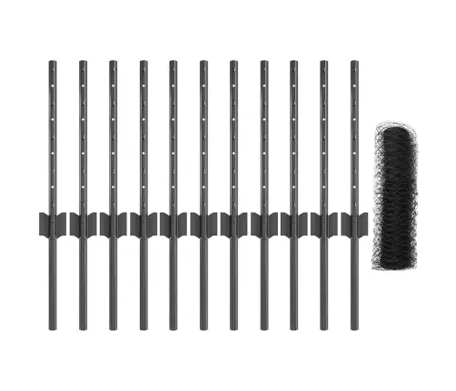 Žogu Stabi 11 Gab. U-Kanāls, Pelēks, 40 Cm, Tērauds Vidaxl