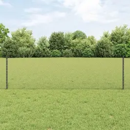 Žogs Un Stabi Pelēka 0,6 X 25 M Tērauds Vidaxl