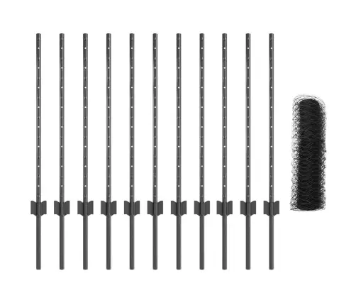 Žoga Stabi 11 Gab. U-Kanāls Pelēks 80 Cm Tērauds Vidaxl