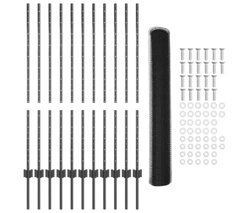 Dārza Nožogojuma Komplekts 2 Komplekts Pelēks Pulverkrāsots Tērauds Vidaxl