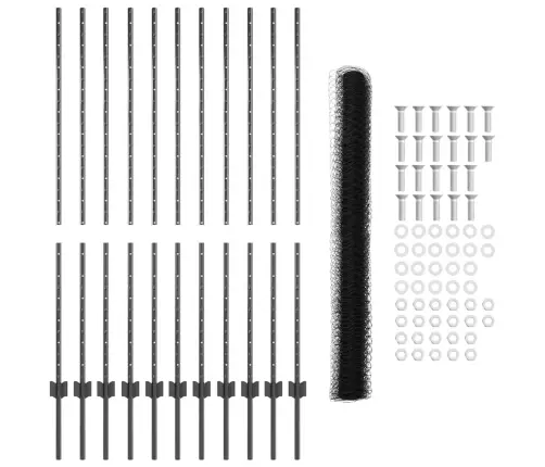 Tvora Su Stulpais Pilka 1,4 X 25 M Plienas