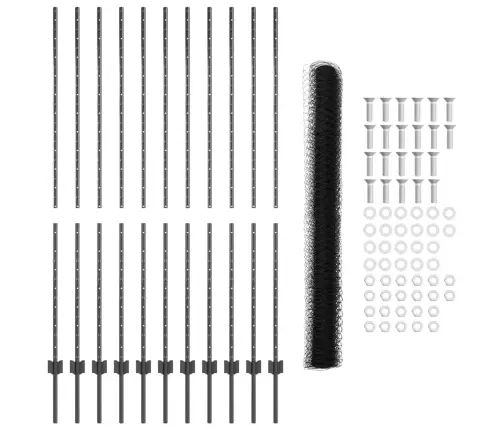 Tvora Su Stulpais Pilka 1.6 X 25 M Plienas