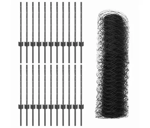 Tvora Su Stulpais Pilka 0.5 X 50 M Plienas