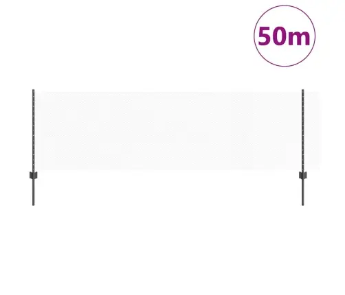 Tvora Su Stulpais Pilka 0,8 X 50 M Plienas Ir Pvc