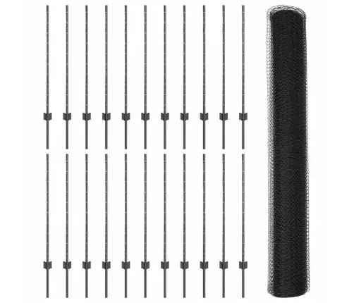 Žoga Stabi 22 Gabali U-Liekti Pelēki 100 Cm Tērauds Vidaxl