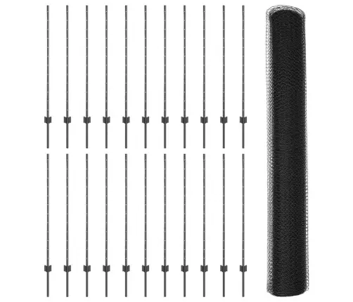 Tvora Su Stulpais Pilka 1.2 X 50 M Plienas