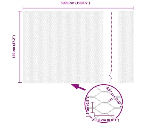 Tvora Su Stulpais Pilka 1.2 X 50 M Plienas