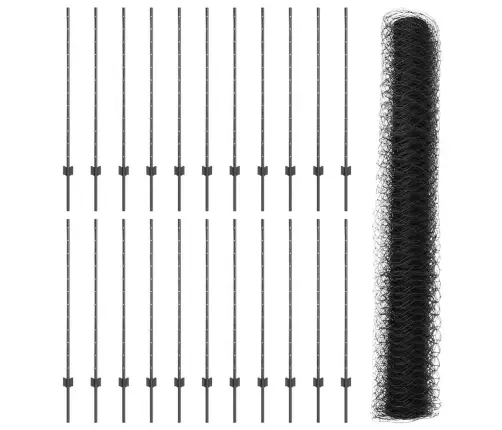 Žogu Stabi 22 Gab U-Kanāls Pelēks 120 Cm Tērauds Vidaxl