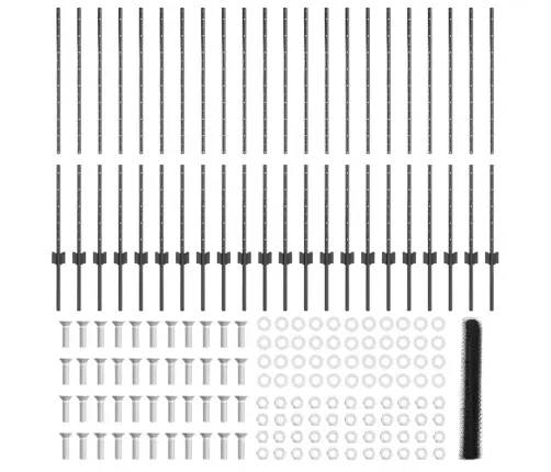 Žogu Stabi 22 Gab U-Kanāls Pelēks 120 Cm Tērauds Vidaxl