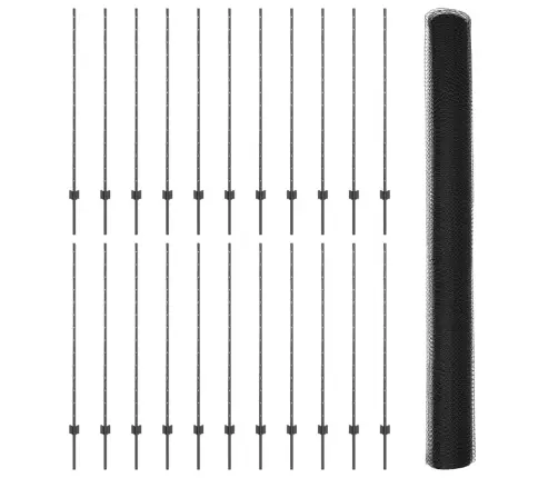Žogu Stabi 22 Gab. U-Kanāls Pelēks 140 Cm Tērauds Vidaxl
