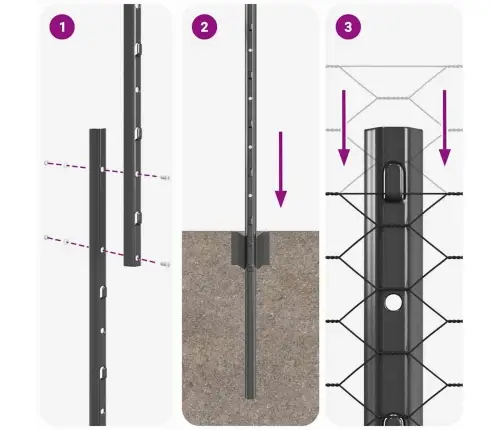 Žogu Stabi 22 Gab. U-Kanāls Pelēks 140 Cm Tērauds Vidaxl