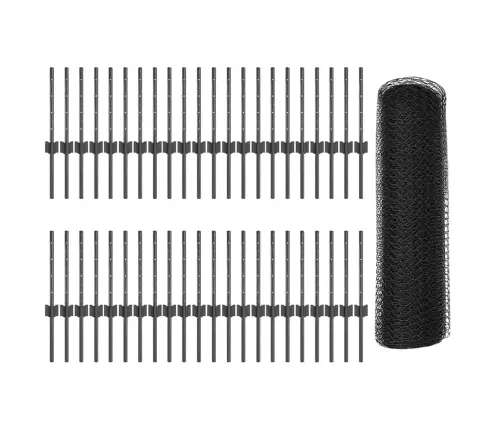 Žogu Stabi 11 Gab. U-Kanāls Pelēks 40 Cm Tērauds Vidaxl