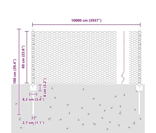 Žoga Stabi 11 Gab U-Kanāla Pelēks 60 Cm Tērauds Vidaxl
