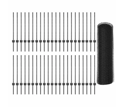 Žoga Stabi 11 Gabali U-Kanālā Pelēks 80 Cm Tērauds Vidaxl