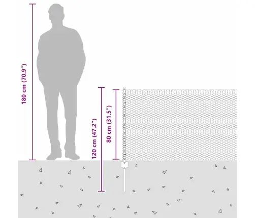 Žogu Stabi 11 Gab. U-Kanāls Pelēks 80 Cm Tērauds Vidaxl