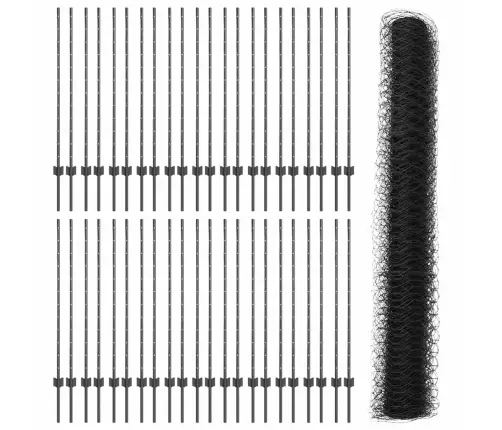 Žoga Posti 22 Gab U-Veida Pelēks 120 Cm Tērauds Vidaxl