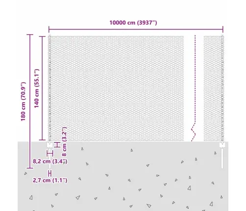 Tvora Ir Stulpas Pilka 1,4 X 100 M Plienas