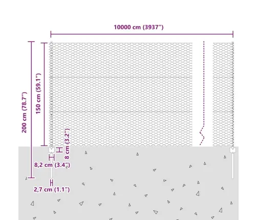 Žogu Stabi 22 Gb U-Kanāls Pelēks 150 Cm Tērauds Vidaxl