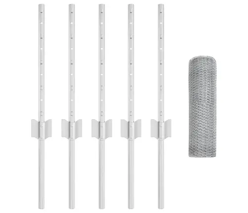 Vidaxl Žoga Stabi 5 Gab U-Kanāls 40 Cm Cinkots Tērauds