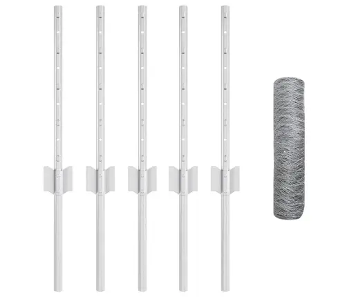 Žogu Stabi 5 Gabali U-Kanālā 40 Cm Cinkots Tērauds Vidaxl