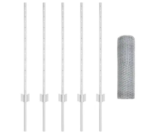 Žogu Stabi 5 Gab. U-Kanāls 80 Cm Galvanizēts Tērauds Vidaxl