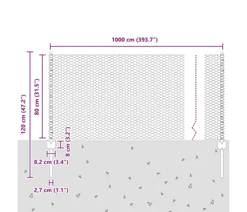 Žogu Stabi 5 Gab. U-Kanāls 80 Cm Galvanizēts Tērauds Vidaxl