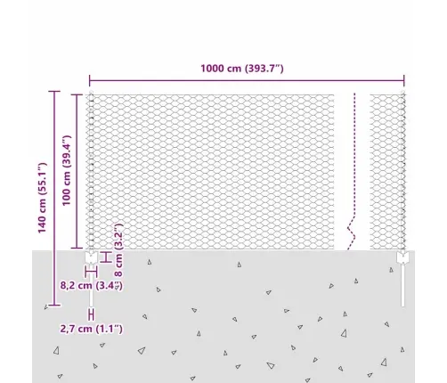 Žogu Stabi 10 Gab. U-Kanāls 100 Cm Cinkots Tērauds Vidaxl