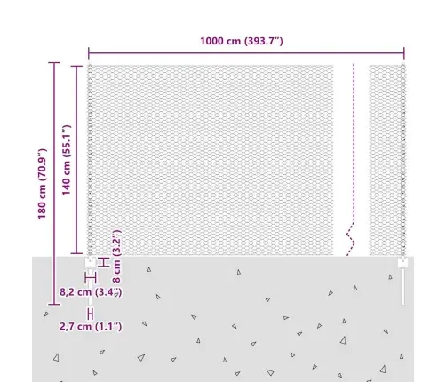 Žogu Stabi 10 Gab U-Kanāla 140 Cm Cinkots Tērauds Vidaxl