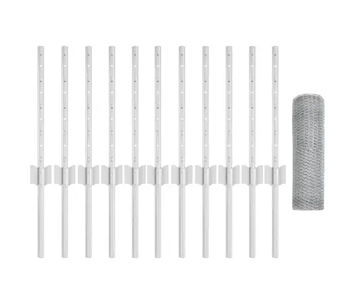 Tvora Su Stulpais Sidabro 0,4 X 25 M Plienas