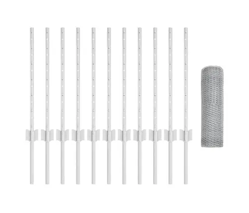 Dārza Žogu Komplekts 2 Gabali Galvanizēts Tērauds 25 X 0.5 M Vidaxl