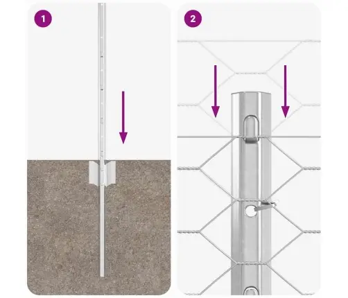 Žoga Stabi 11 Gabali U-Kanāls 60 Cm Galvanizēts Tērauds Vidaxl